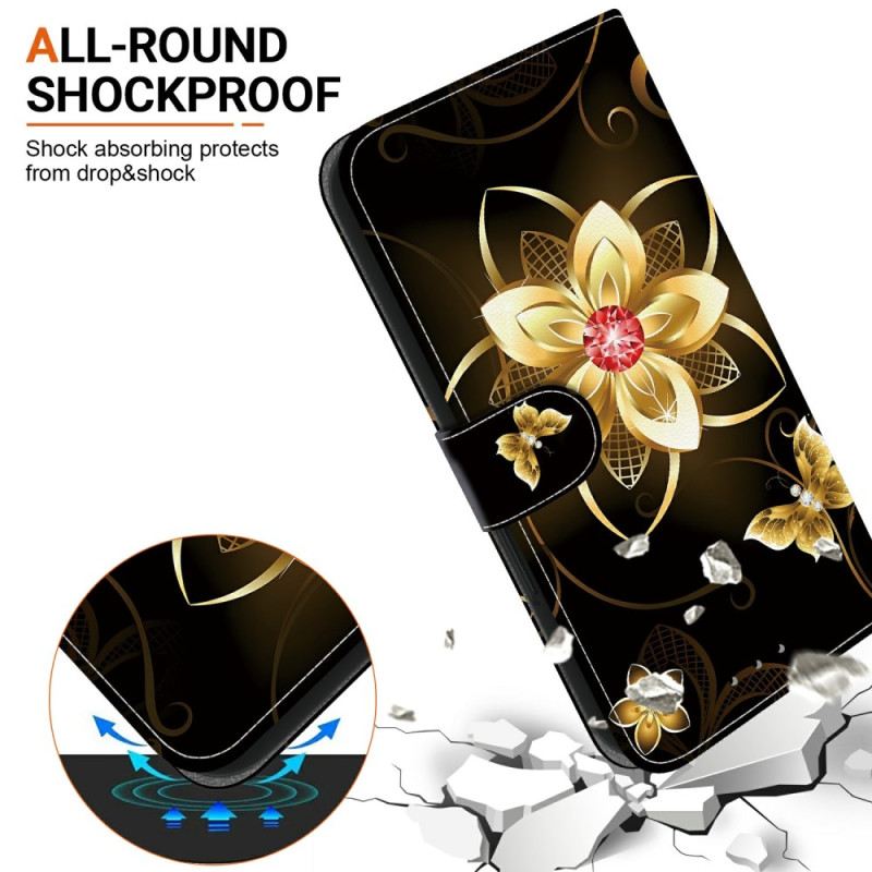 Lederhüllen Für Xiaomi 15 Ultra Goldene Blume