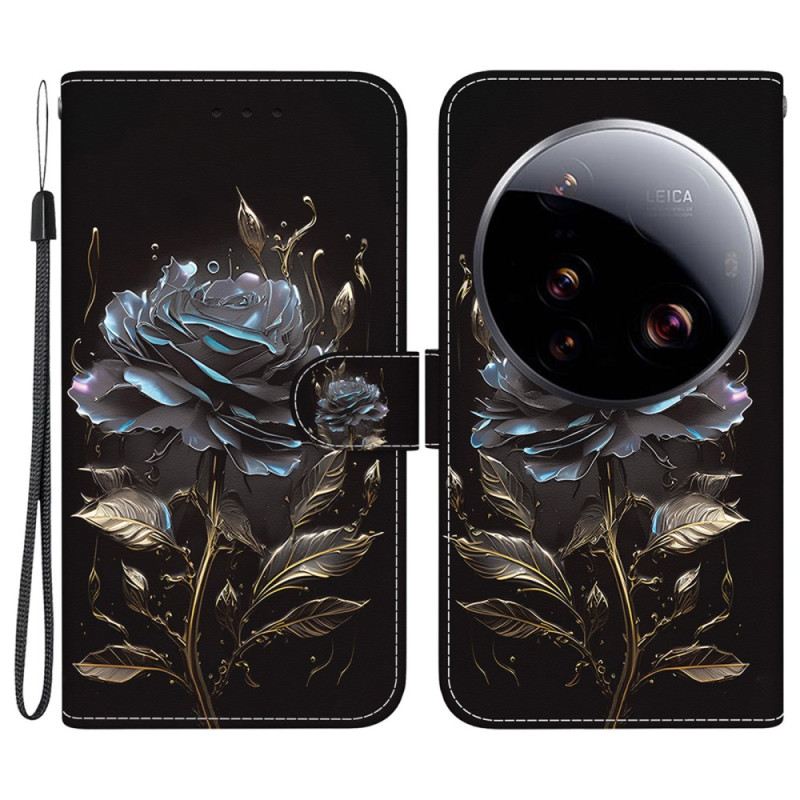 Lederhüllen Für Xiaomi 15 Ultra Schwarze Rose