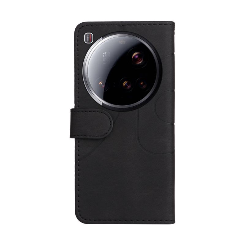 Lederhüllen Für Xiaomi 15 Ultra Zweifarbige Wellenlinien