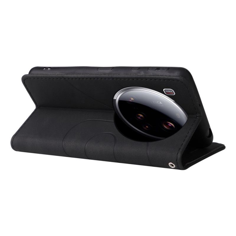 Lederhüllen Für Xiaomi 15 Ultra Zweifarbige Wellenlinien