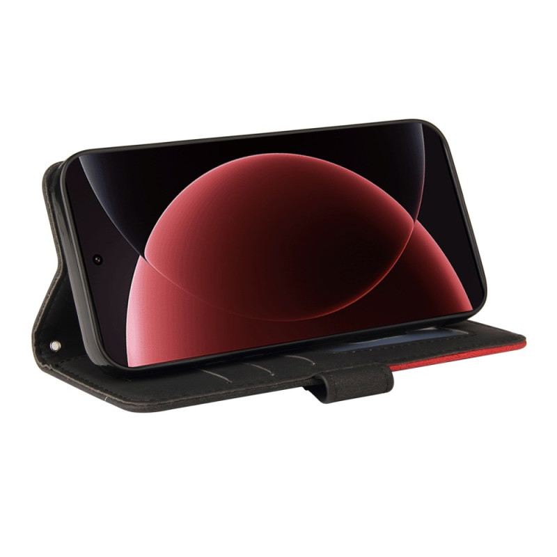 Lederhüllen Für Xiaomi 15 Ultra Zweifarbige Wellenlinien