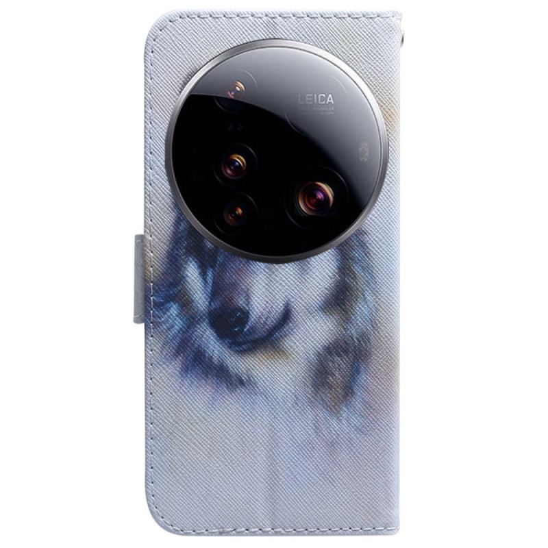Lederhüllen Xiaomi 15 Ultra Aquarellwolf