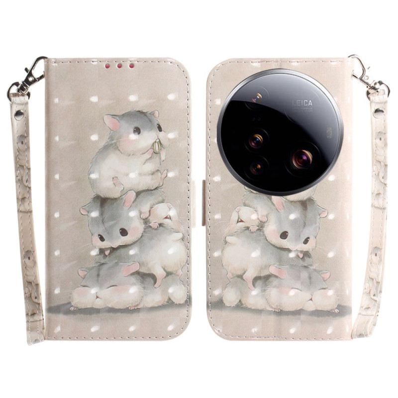 Lederhüllen Xiaomi 15 Ultra Hamster Mit Umhängeband