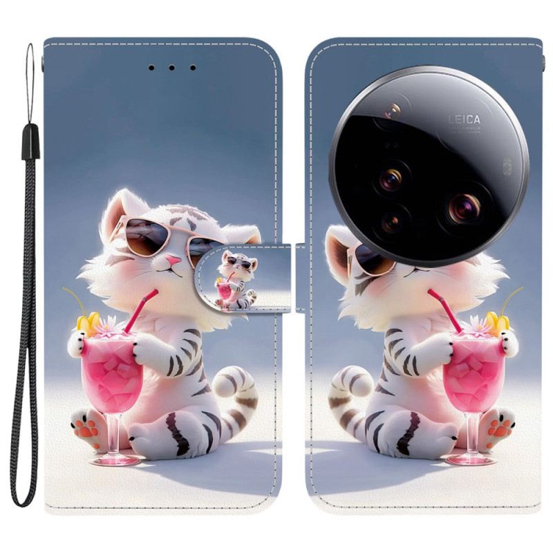 Lederhüllen Xiaomi 15 Ultra Handyhülle Cartoon-tiger