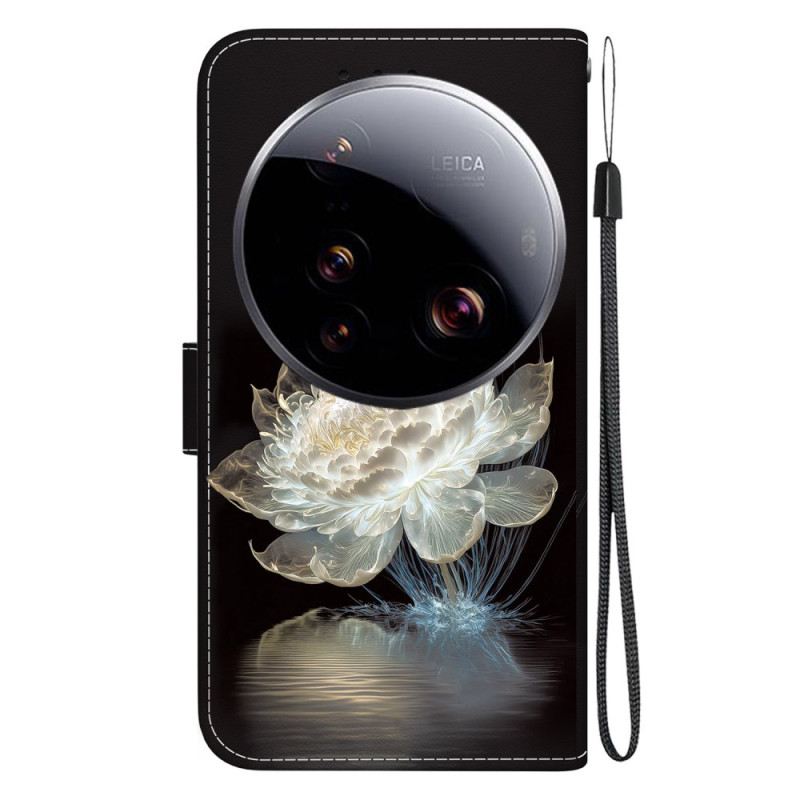 Lederhüllen Xiaomi 15 Ultra Handyhülle Kristall-pfingstrose