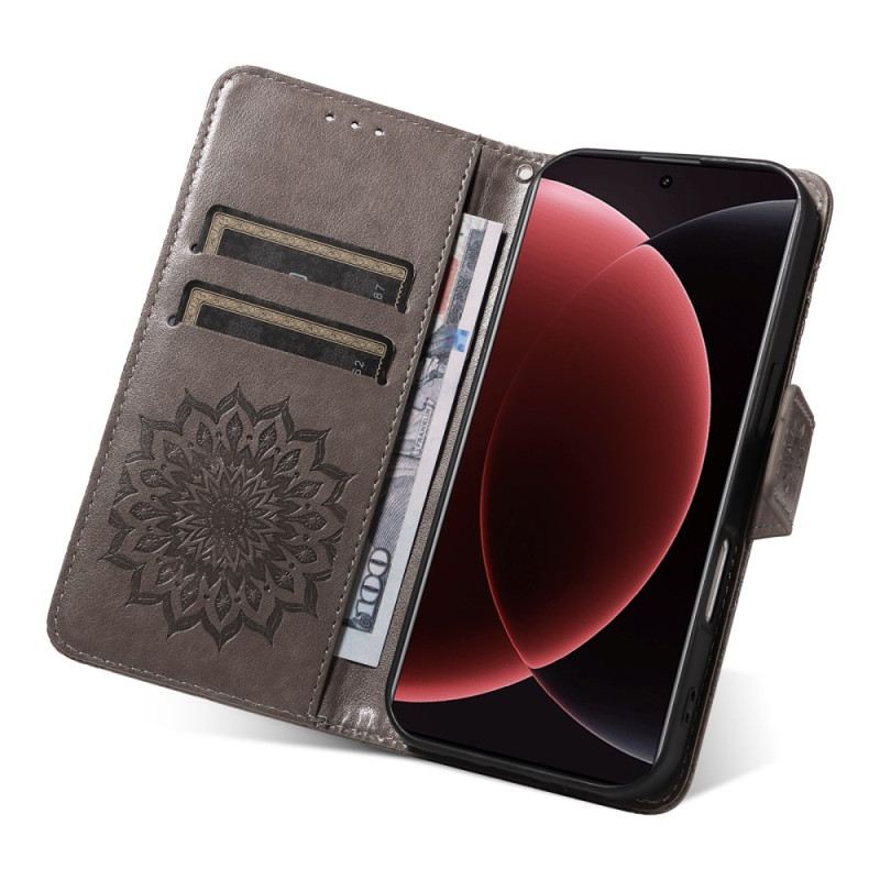 Lederhüllen Xiaomi 15 Ultra Handyhülle Sonnenblumenmuster