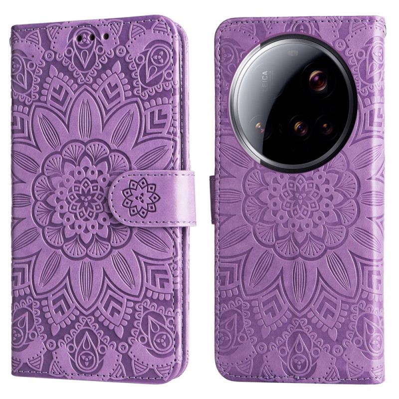 Lederhüllen Xiaomi 15 Ultra Handyhülle Sonnenblumenmuster