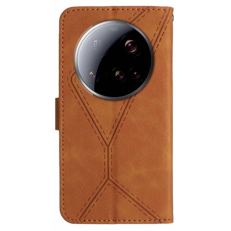 Lederhüllen Xiaomi 15 Ultra Linien Und Streifen