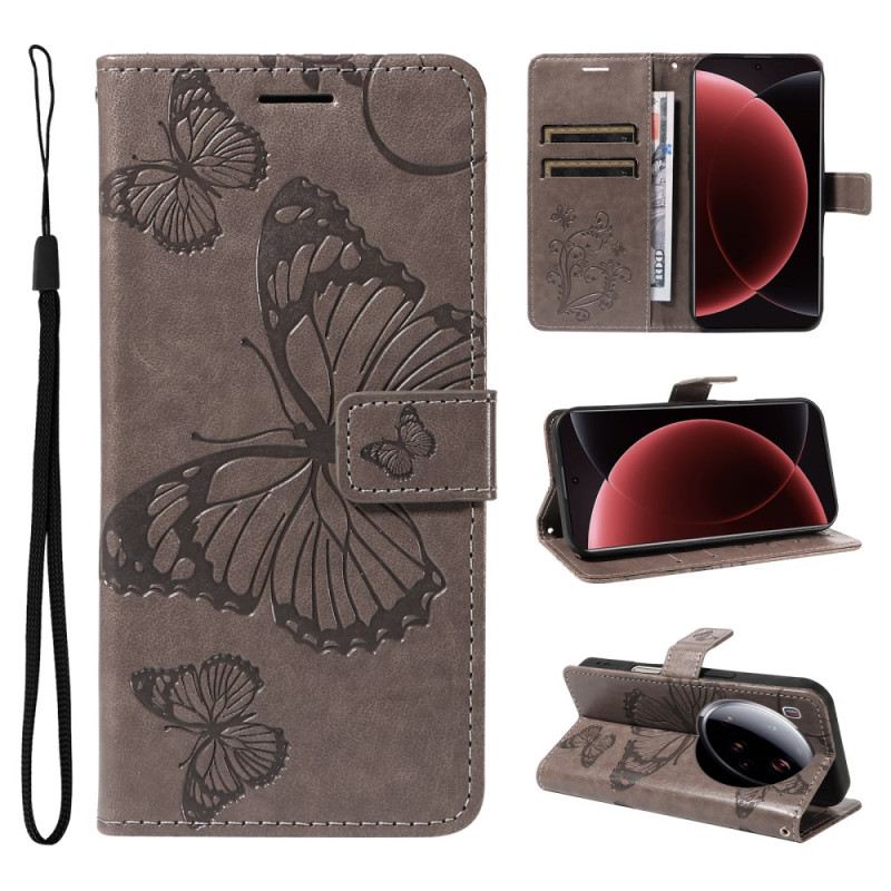 Lederhüllen Xiaomi 15 Ultra Riesige Schmetterlinge