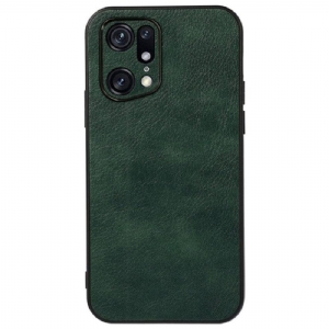 Handyhülle Für Oppo Find X5 Pro Litschi-ledereffekt