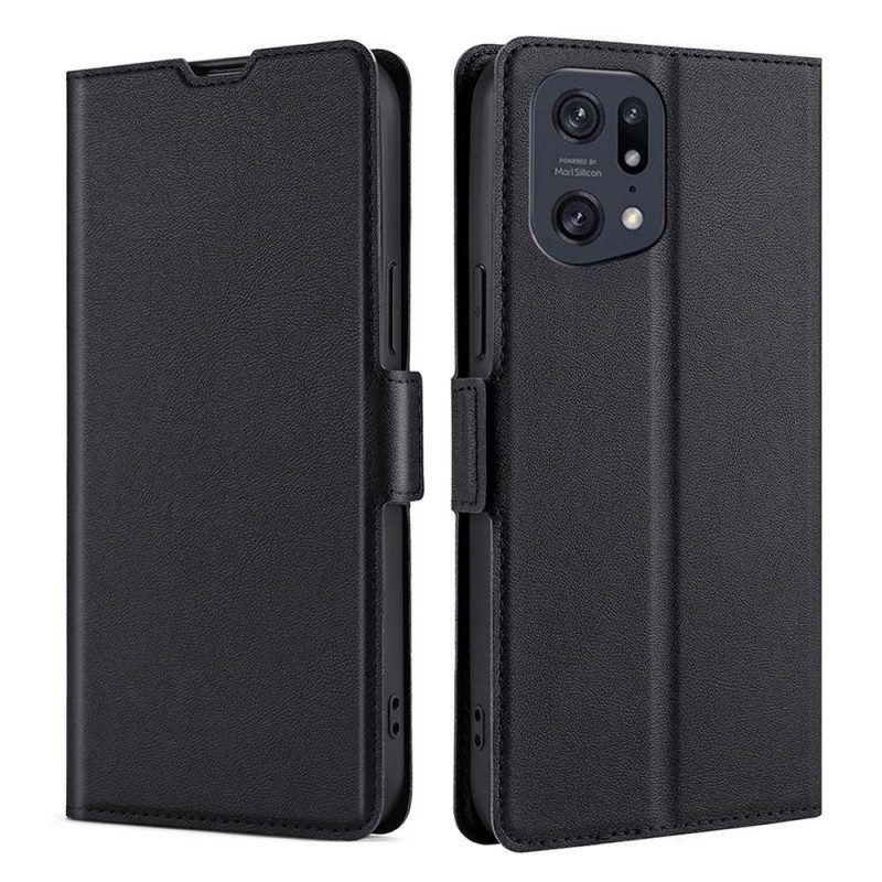 Schutzhülle Für Oppo Find X5 Pro Flip Case Ledereffekt