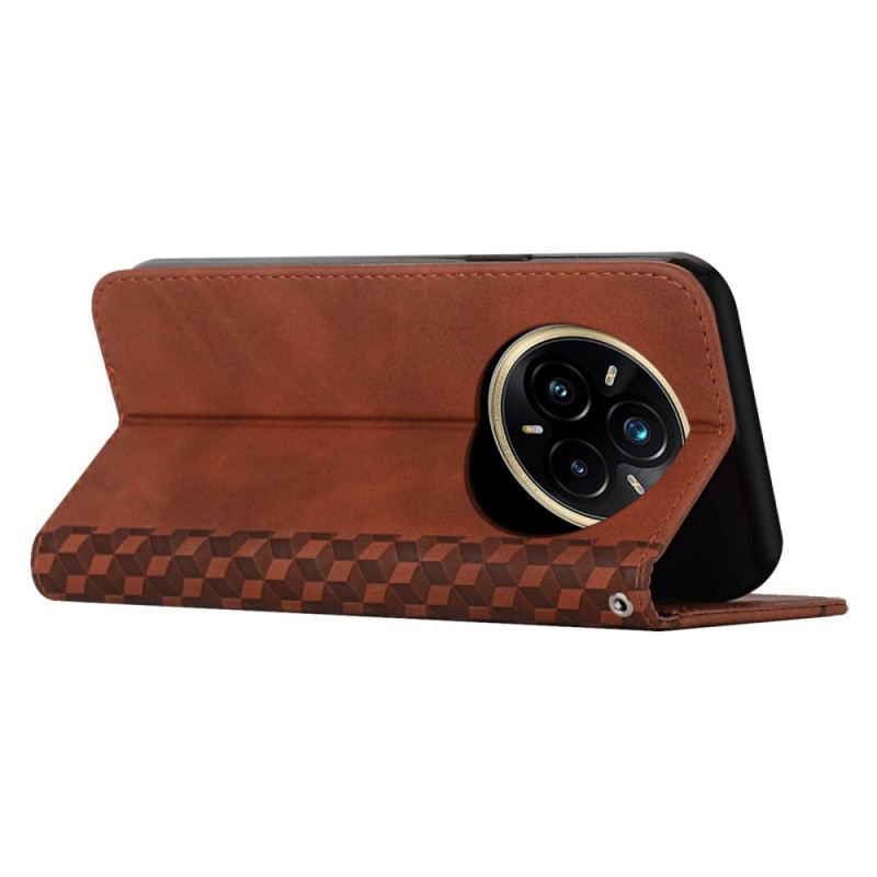 Flip Case Für Realme 14 Pro Plus 5g Rauten In Wildlederoptik