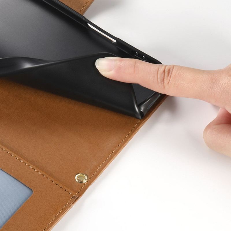 Lederhüllen Für Realme 14 Pro Plus 5g Gesteppt Mit Riemen Und Schulterriemen