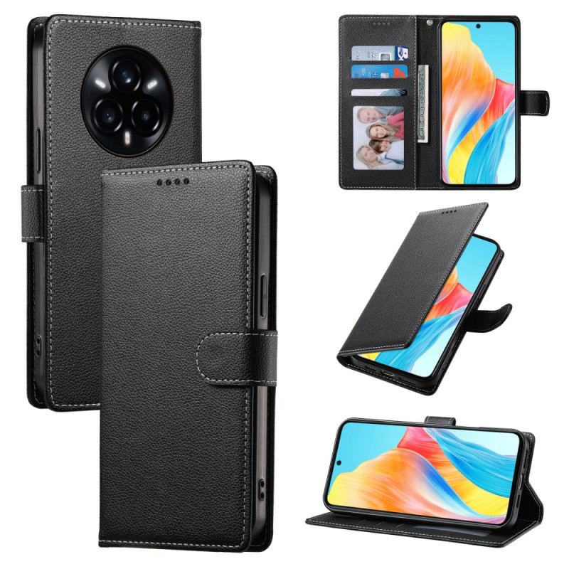 Lederhüllen Für Realme 14 Pro Plus 5g Schlicht Mit Riemen