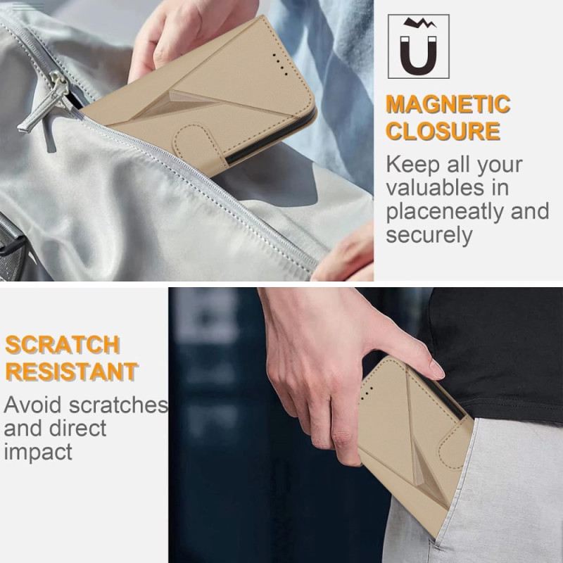 Lederhüllen Realme 14 Pro Plus 5g Handyhülle Dreiecksmuster