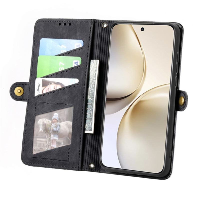 Lederhüllen Realme 14 Pro Plus 5g Handyhülle Geldbörse Mit Linienmuster