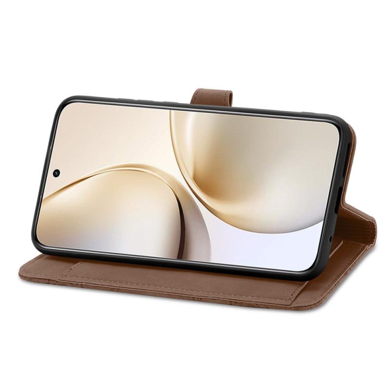 Lederhüllen Realme 14 Pro Plus 5g Handyhülle Spitzenmuster In Wildlederoptik