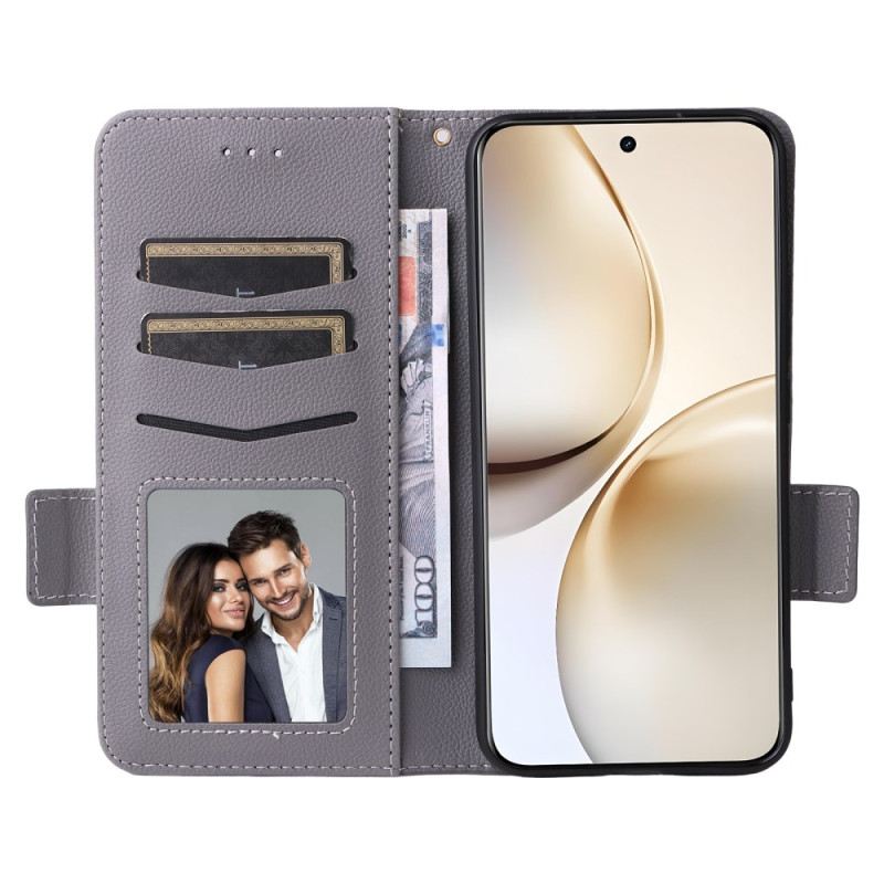 Lederhüllen Realme 14 Pro Plus 5g Kunstleder In Litschi-optik Mit Riemen