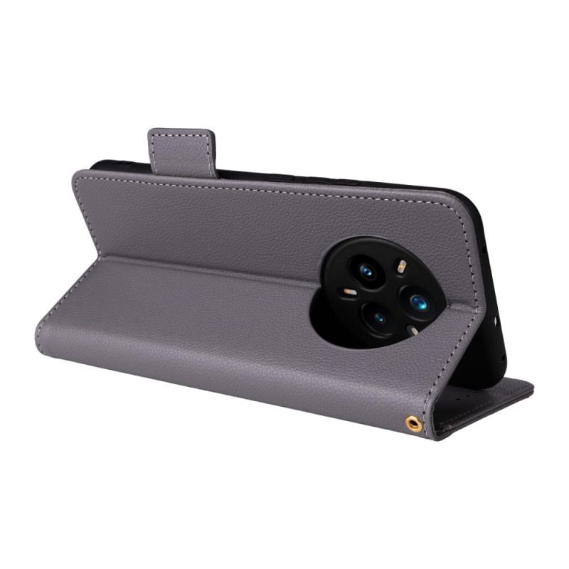 Lederhüllen Realme 14 Pro Plus 5g Kunstleder In Litschi-optik Mit Riemen