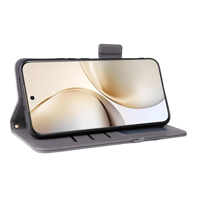 Lederhüllen Realme 14 Pro Plus 5g Kunstleder In Litschi-optik Mit Riemen