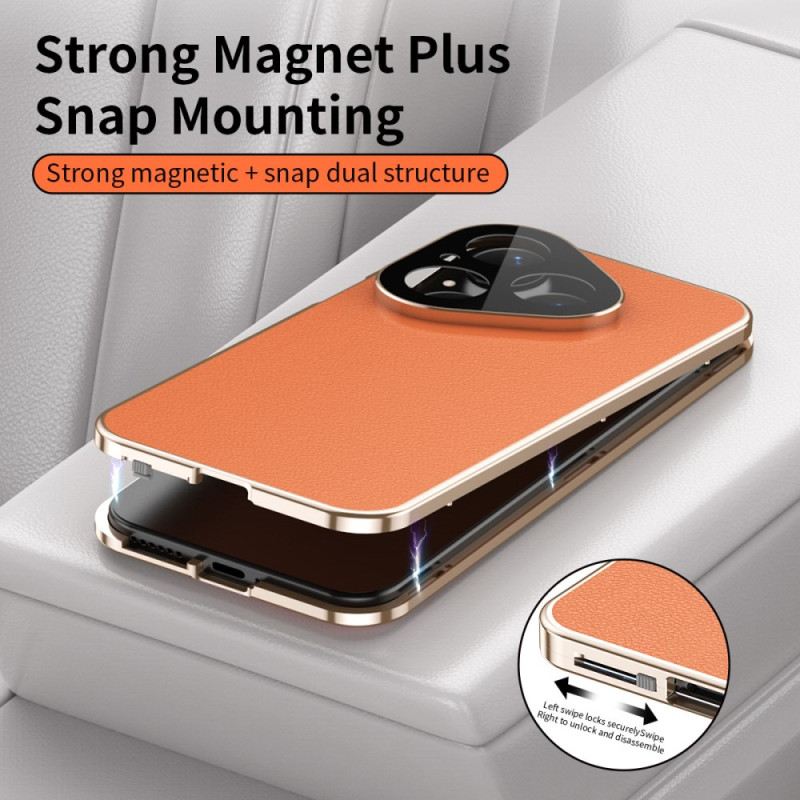 Hülle Huawei Pura 80 Lederdesign Und Displayschutzfolie Aus Gehärtetem Glas