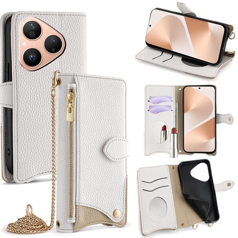 Lederhüllen Für Huawei Pura 80 Geldbörse Mit Kette