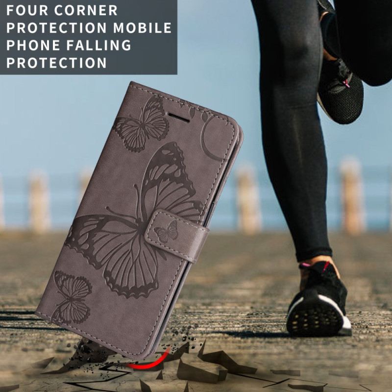 Lederhüllen Huawei Pura 80 Handyhülle Große Schmetterlinge