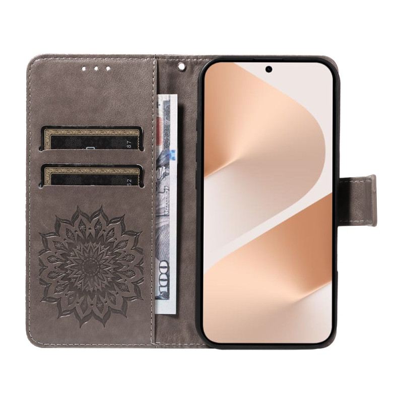 Lederhüllen Huawei Pura 80 Handyhülle Sonnenblumenmuster