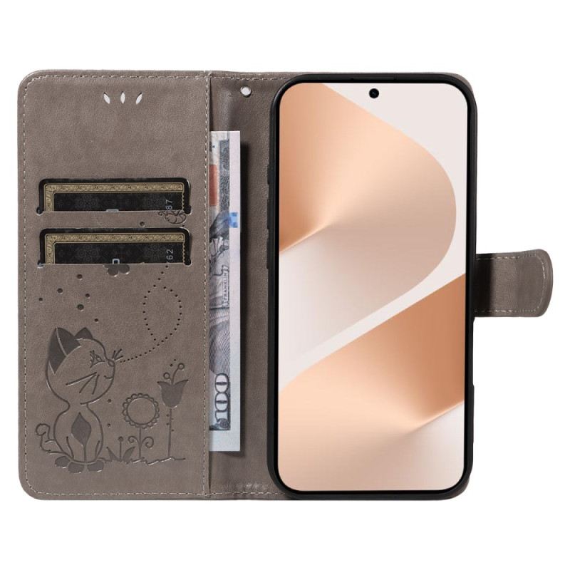 Lederhüllen Huawei Pura 80 Katze Und Biene