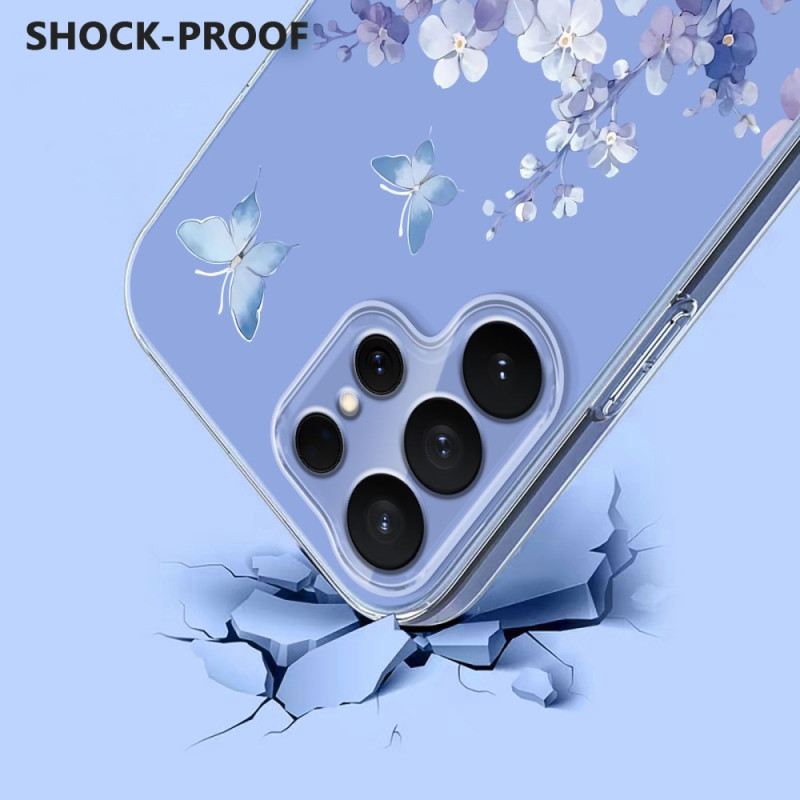 Hülle Für Samsung Galaxy S26 Ultra Schmetterlinge Und Blumen