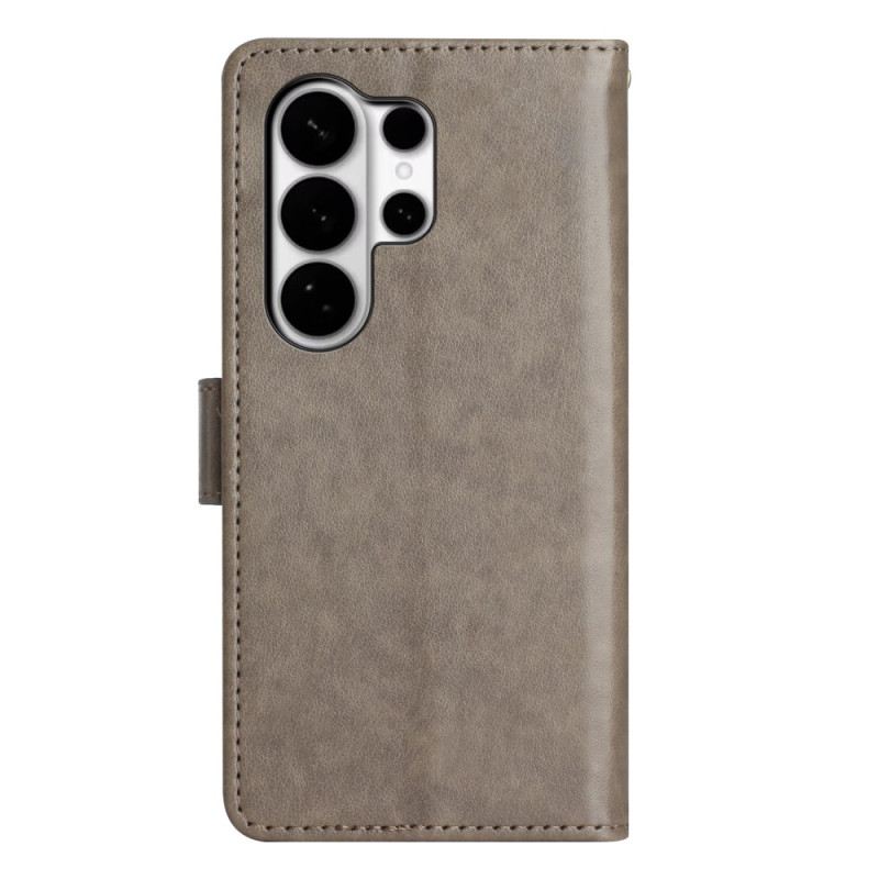 Lederhüllen Für Samsung Galaxy S26 Ultra Schmetterling Und Blumen