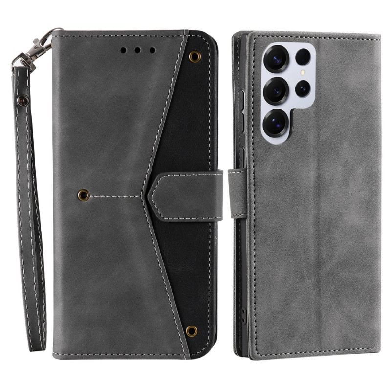 Lederhüllen Für Samsung Galaxy S26 Ultra Zweifarbiges Design