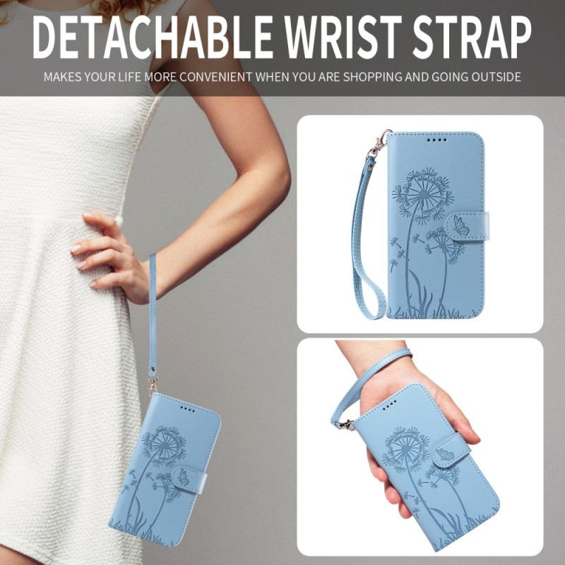 Lederhüllen Samsung Galaxy S26 Ultra Armband Mit Löwenzahnmotiv