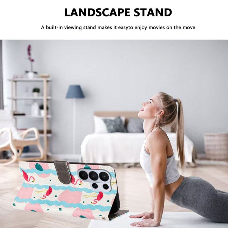 Lederhüllen Samsung Galaxy S26 Ultra Flamingos