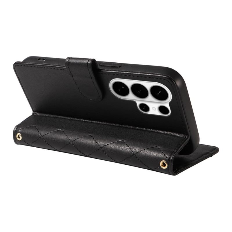 Lederhüllen Samsung Galaxy S26 Ultra Gesteppt Mit Riemen Und Schultergurt