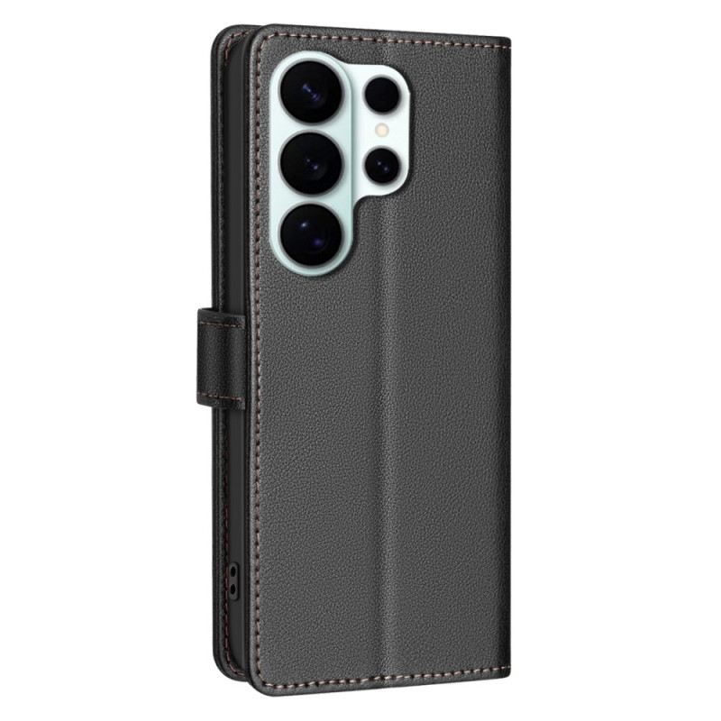 Lederhüllen Samsung Galaxy S26 Ultra Handyhülle Klassische Binfen-farbe