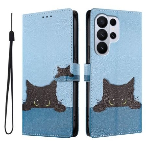 Lederhüllen Samsung Galaxy S26 Ultra Handyhülle Schwarzes Kätzchen