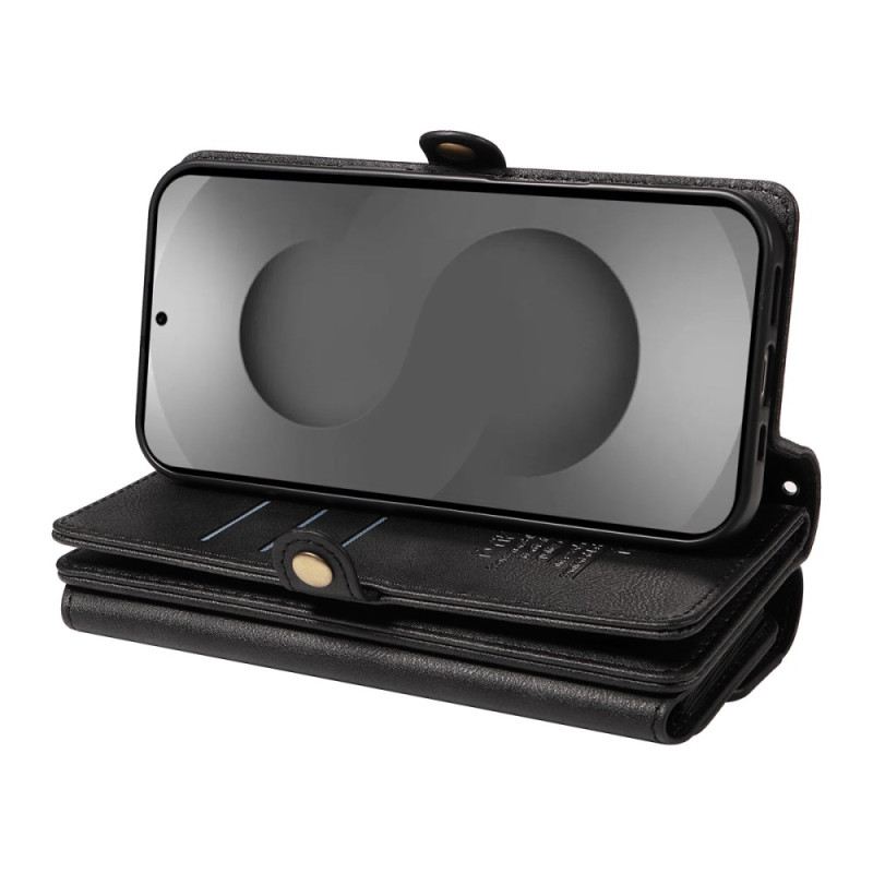 Lederhüllen Samsung Galaxy S26 Ultra Vintage-geldbörse Mit Schulterriemen