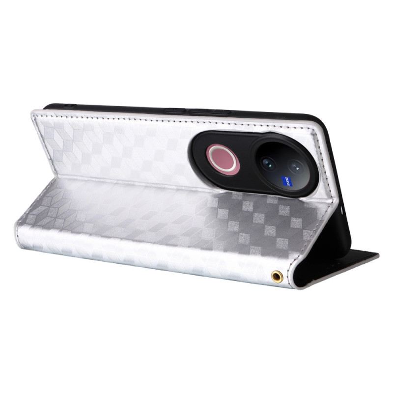 Flip Case Für Vivo V50 5g Mit Aufgedrucktem Diamantmuster