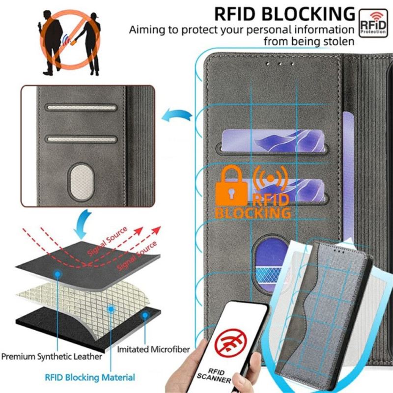 Flip Case Für Vivo V50 5g Zweifarbiger Rfid-chip