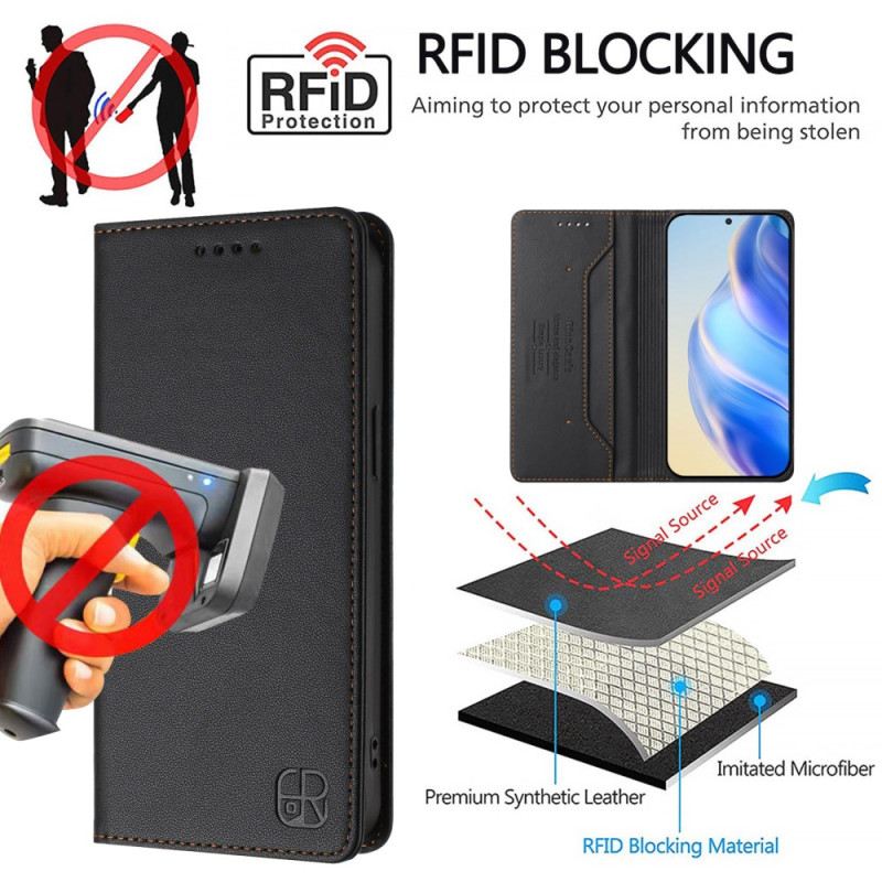 Flip Case Vivo V50 5g Handyhülle Rfid-schutz Und Verstellbarer Ständer