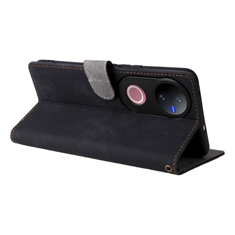 Lederhüllen Für Vivo V50 5g Rfid-schutz Und Tragegurt