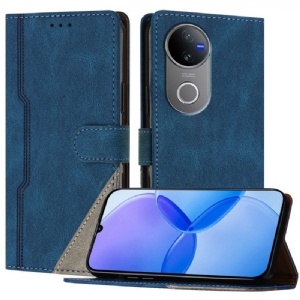 Lederhüllen Für Vivo V50 5g Zweifarbiges Muster