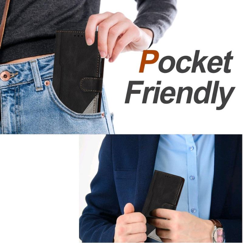 Lederhüllen Für Vivo V50 5g Zweifarbiges Muster