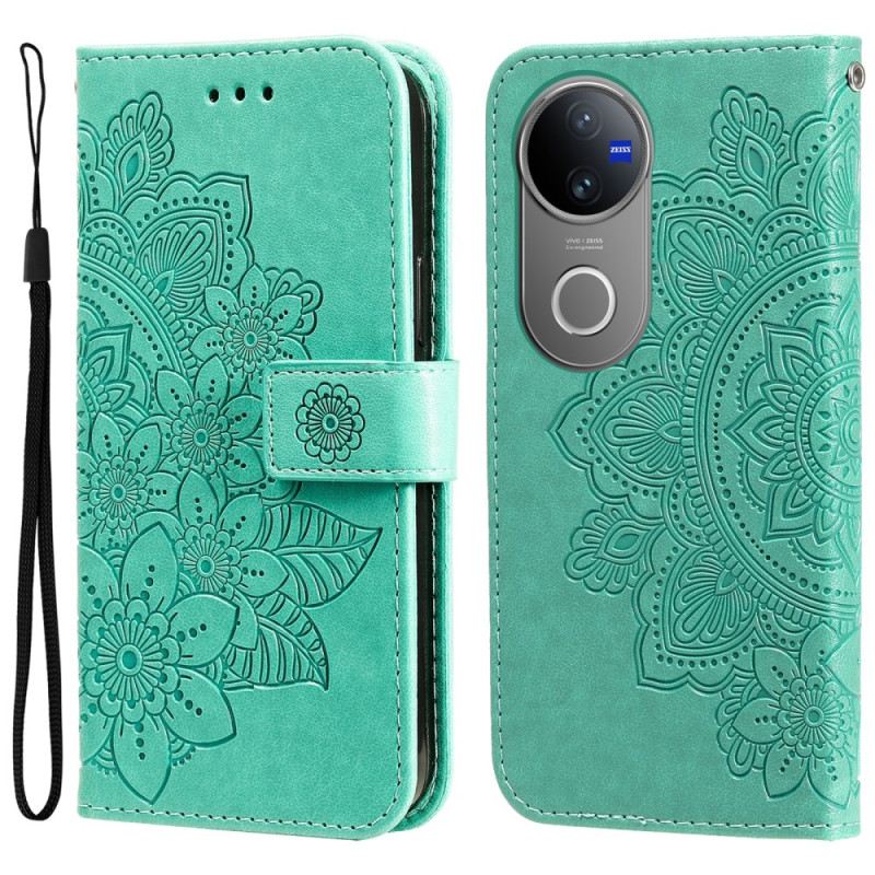 Lederhüllen Vivo V50 5g Handyhülle Fingerabdruck Mandala