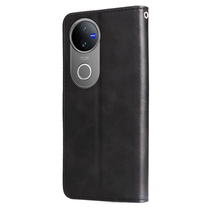 Lederhüllen Vivo V50 5g Handyhülle Reißverschlusstasche