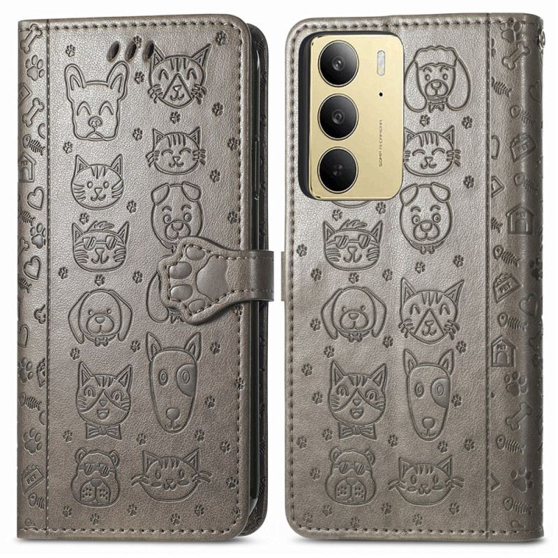 Lederhüllen Für Realme C75 Animierte Tiere
