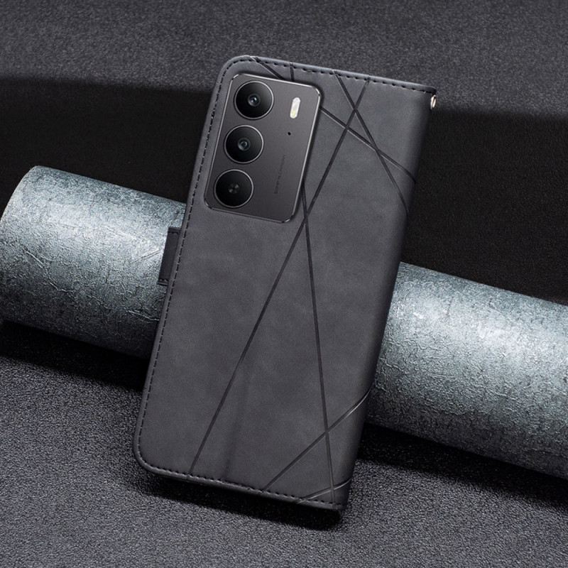 Lederhüllen Für Realme C75 Geometrisches Muster Binfen Color