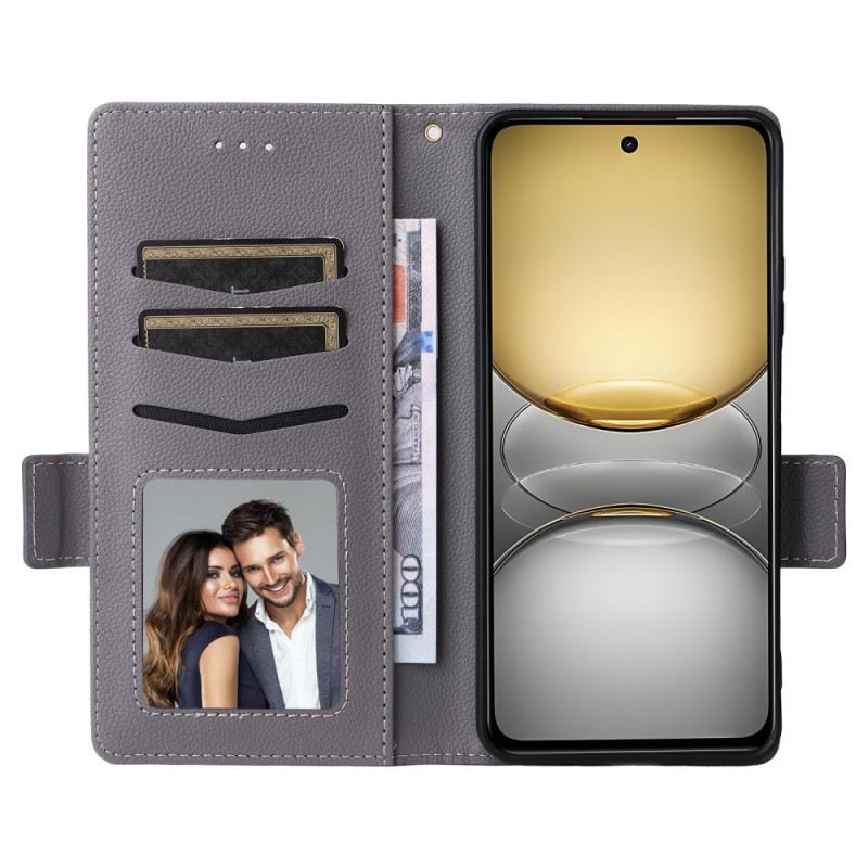 Lederhüllen Für Realme C75 Kunstleder In Litschi-optik Mit Riemen