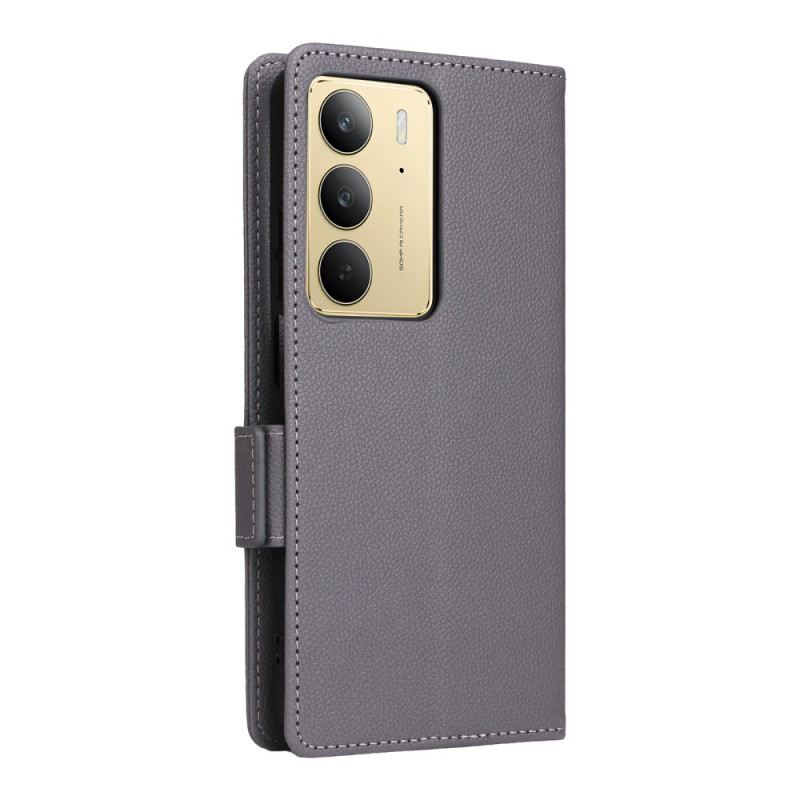 Lederhüllen Für Realme C75 Kunstleder In Litschi-optik Mit Riemen